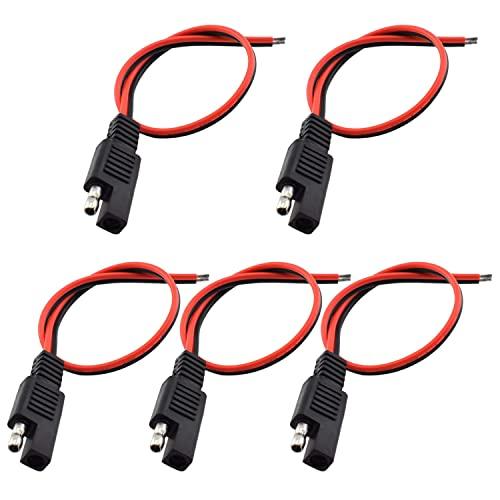 

GTIWUNG 5pcs SAE Extension Cable 16AWG 30cm SAE Power Cord SAE Connector SAE Quick Release Connect Disconnect Plug Power Cord SAE Connector 2 Pin