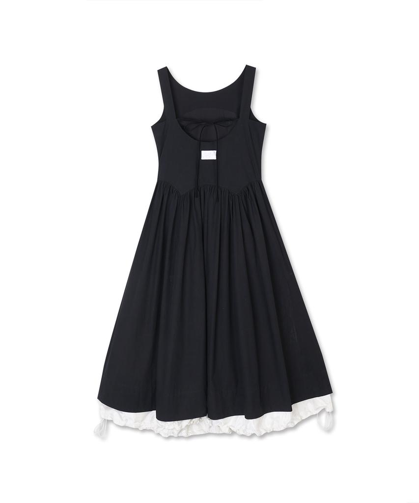 Michikoleondeonkosino Hem String Layered Dress Black