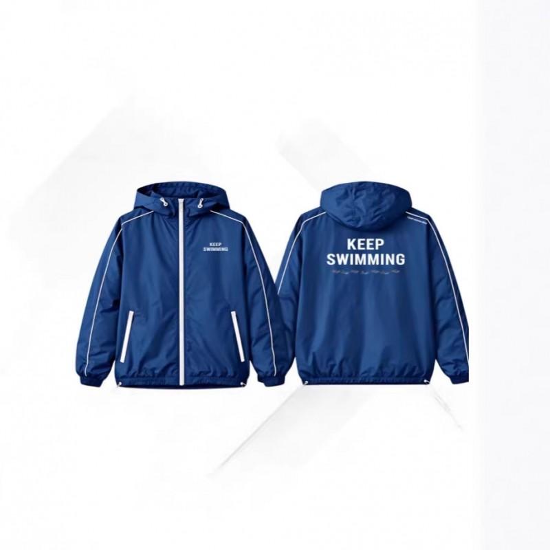 BTS V JIMIN Same Style Blue Hooded Zip Sweatshirt Casual Loose Long Sleeve Jacket Youth