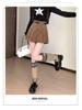 Women's Autumn High-Waisted Corduroy Wide-Leg Shorts – Slimming Pleated Bootcut Casual Wear.
