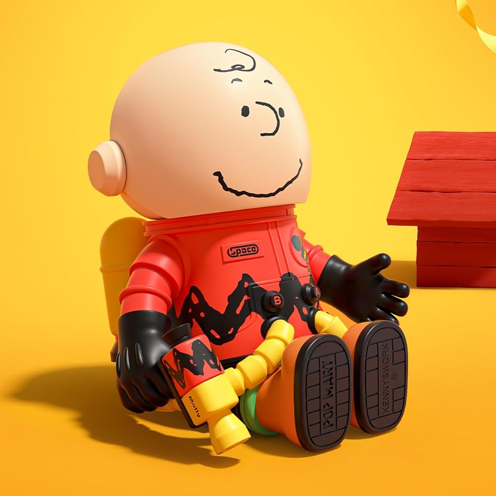 Pop Mart Mega Space Molly 100% Charlie Brown & Snoopy Collectible Figure 10cm