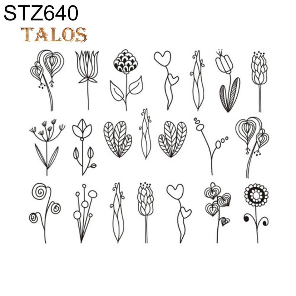 Blumenfeder einfache Zeichnung Frauen Nagel Aufkleber Aufkleber Schönheit DIY Maniküre Werkzeuge Nägel Pflege