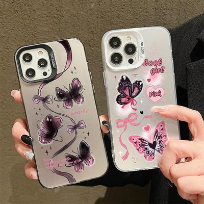 Laser Butterfly Silicone Case for Xiaomi Redmi Note 12 11 Samsung A54 A24 A14 Oppo A78 A58 A38 Tecno Spark 10 30C Funda Painted Cover Soft TPU Bumper
