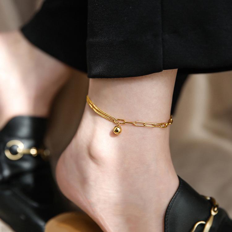 2025 Women's Titanium Steel Anklet – Light Luxury, 18K Gold-Plated, Fade-Resistant