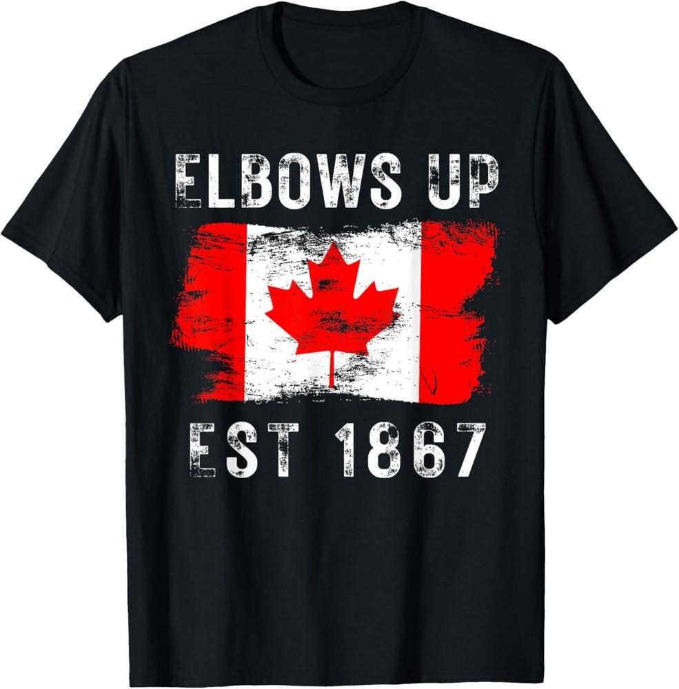 2025/Elbows Up Canada True North Strong and Free Proud Canadian T-Shirt Unisex T-Shirt S