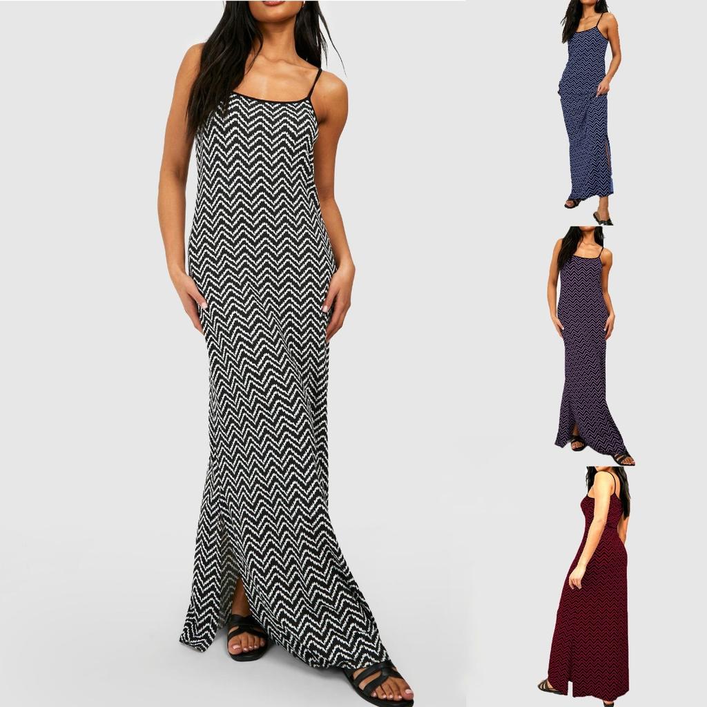 Abito Lungo Sexy da Donna con Spacco e Bretelle, Abito Maxi Casual da Casa per Transfrontaliero Europeo Americano