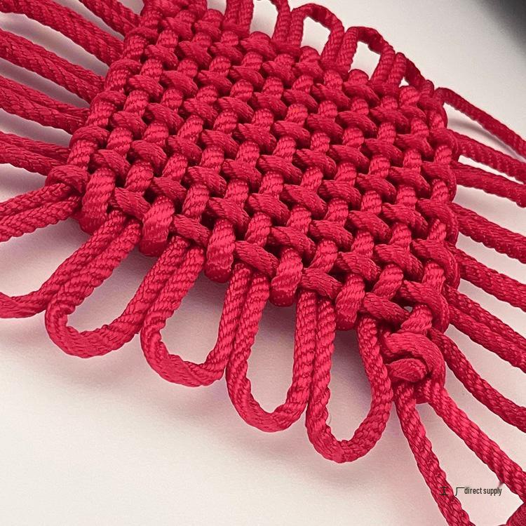 Chinese Knot Red String Braided Cord - Traditional Feng Shui Decor for Living Room, Autumn, and National Day Festivals