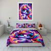 Rainbow Dreamy Little Unicorn Duvet Cover Set With 3D Printing Design Soft Polyester Bedding Set All-Season Comfort For Gifts