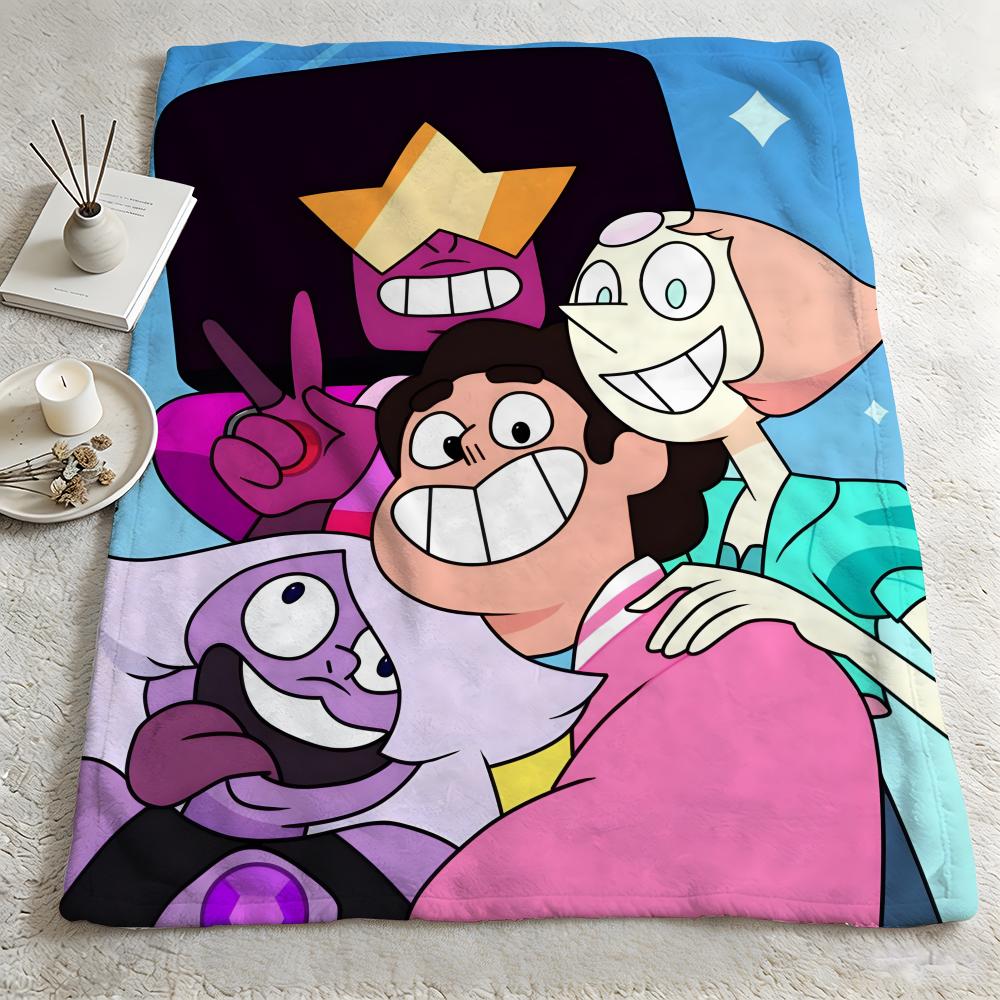 cartoon S-Steven Universe-e Throw Warm Soft Flannel Blanket, Multi-use for Sofa Bed Camping Travel Nap 75cmx90cm