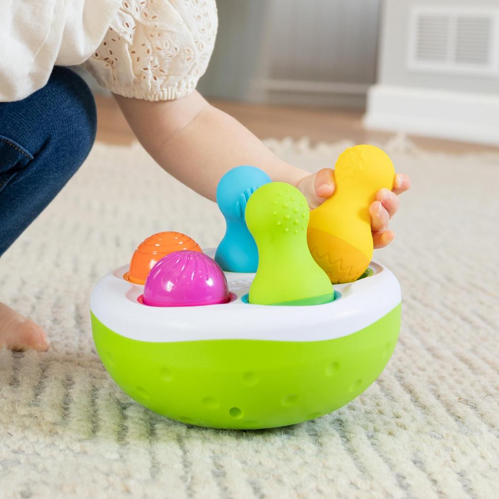 Fat Brain Toys Baby Spinny Pins Wobble Rise Up Color Matching Toy [Authentic] FA248-1