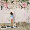 Photo Wallpaper 3d Stereo Pink Flowers Murals Cartoon Kids Girl's Bedroom Wall Paper Living Room Home Decor
