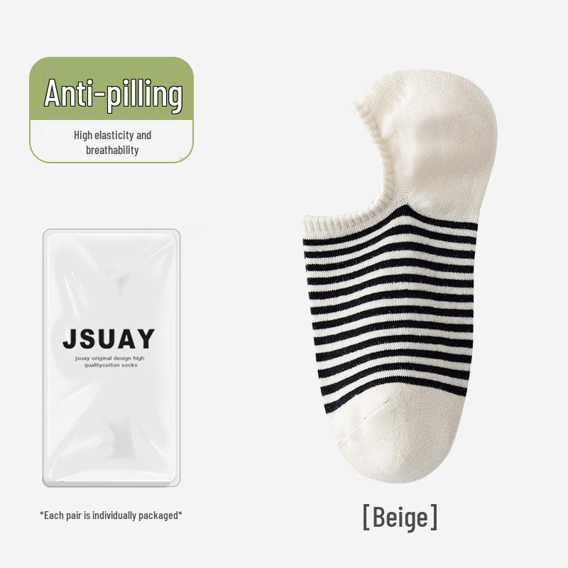 Spring Women's Invisible No-Drop Heel Socks, Non-Slip, Sweat-Absorbent, Shallow-Mouth Design