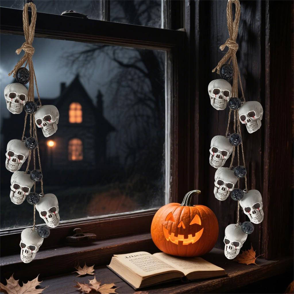 Halloween Horror Blutendes Stirnband Schwarzer Glockenanhänger Ornamente Halloween Weihnachtsbaum Kamin Balkon Tischdekoration