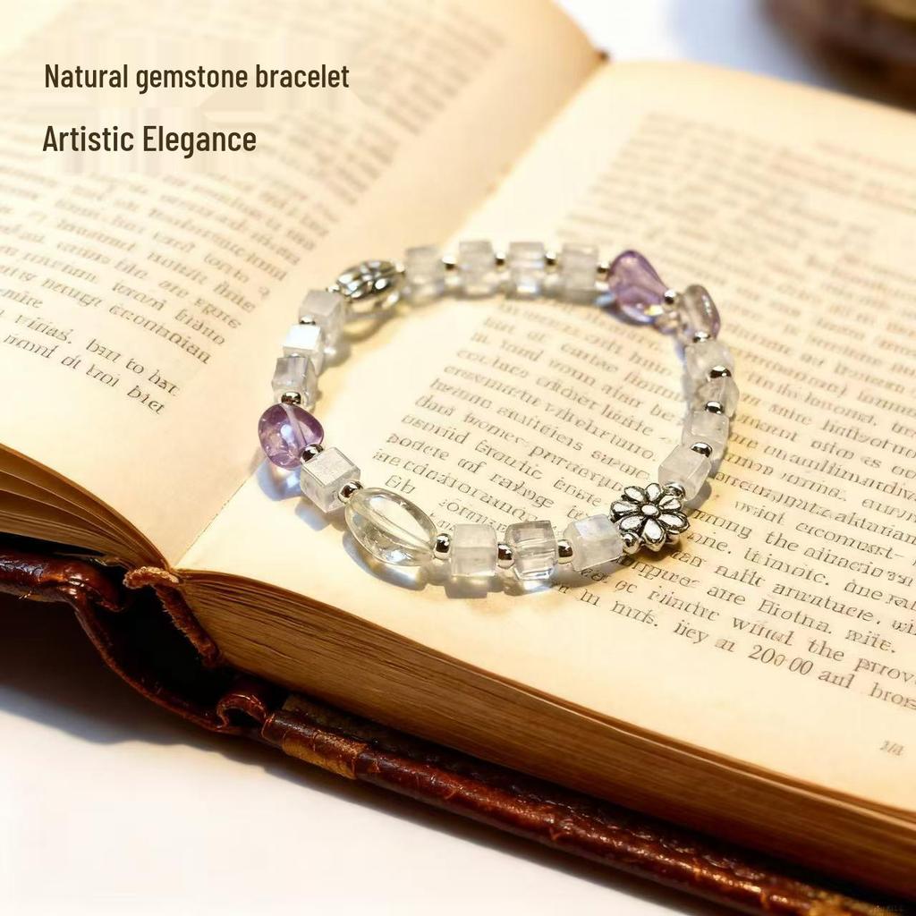 New Natural Energy Pink Crystal Heart Beaded Bracelet - Nine-Tailed Bestie Edition