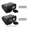 1-to-3 Motorcycle Charger Voltage Temperature Digital Display Dual Usb Mobile Phone Charger Car