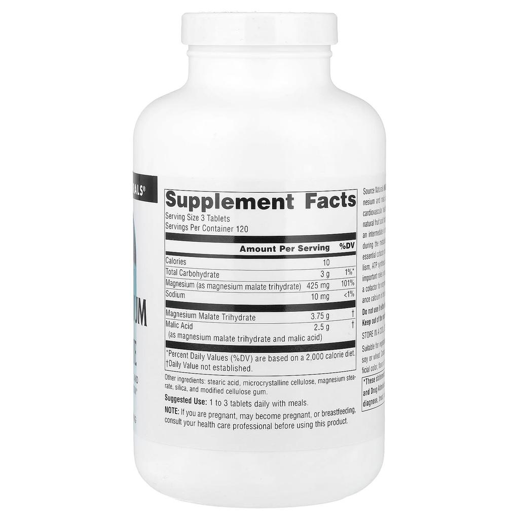 Magnesium Malate, 360 Tablets (1,250Mg per Tablet)