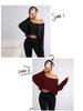 2025 New European/American Off-the-Shoulder Loose Long Sleeve Crop Top