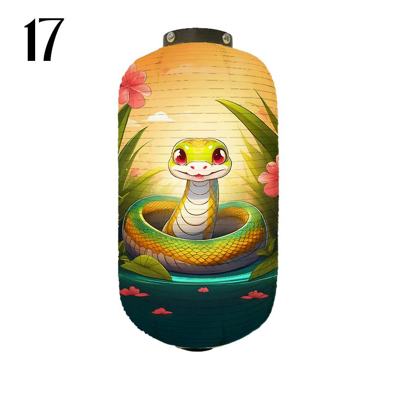 Japanese Style Cloth Lantern New Year Festival Mascots Zodiac Snake Printed Lantern Sushi Shop Bistro Restaurant Decor Ornaments