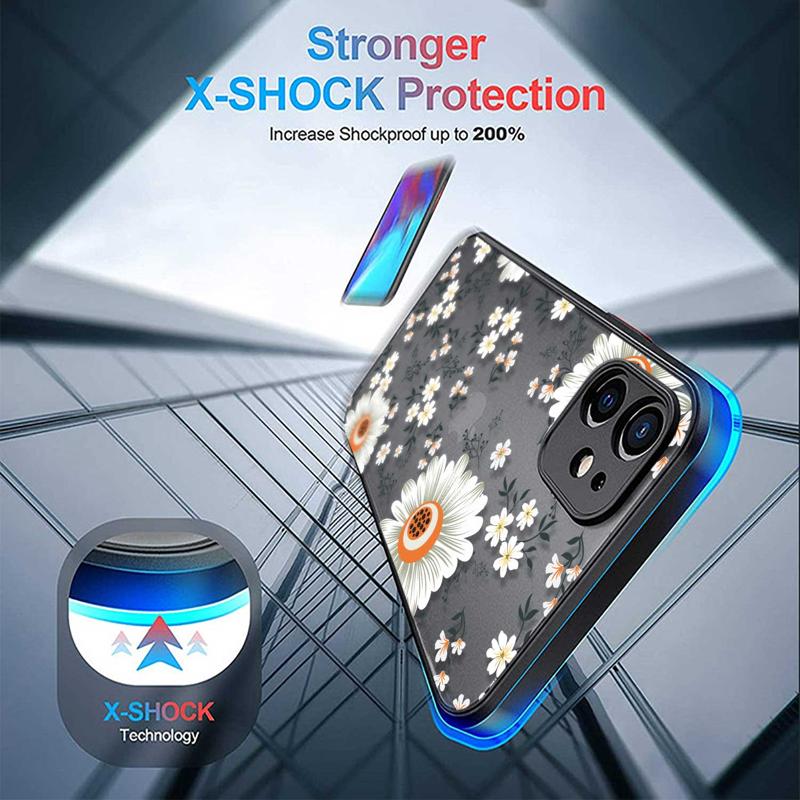 Matte Phone Case For Samsung Galaxy S23 S22 S21 S20 Fe Ultra S10 S9 S8 Plus S10e S10lite Note 10plus 20ultra 8 Dark Blue Flower