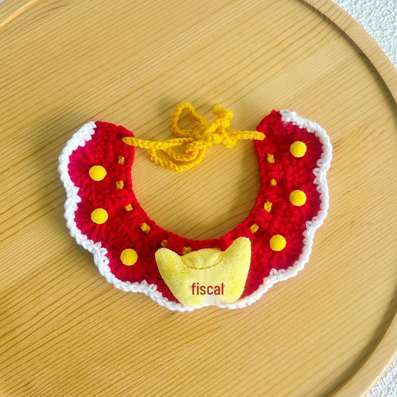 New Year Neckwear: Pet Gaiter & Scarf for Cats & Dogs - Festive Knit Collar for Chinese New Year