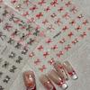 Exquisite Mini Bows Nail Stickers White Black Red Bowtie Pearl Design Self Adhesive DIY Manicure Decor Decals