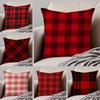 Classical Red Tartan Design Plaid Cushion Cover Throw Pillow Cover Hidden Button Durable Polyester Chair Cushion