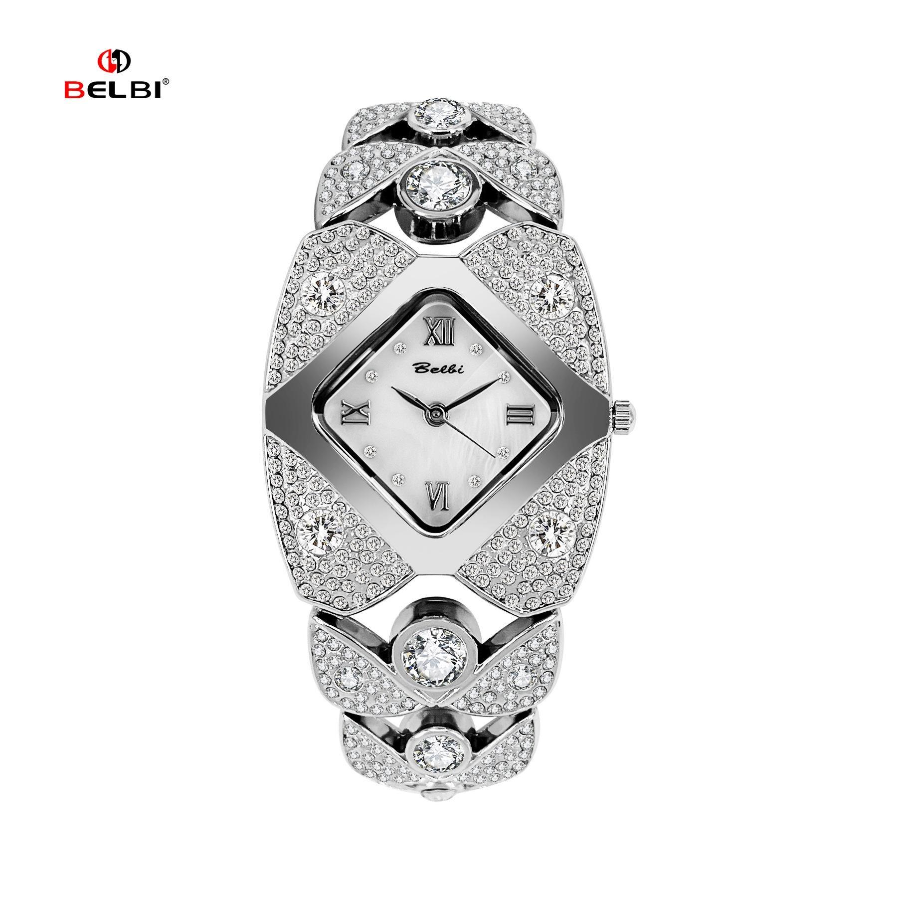 

Unique Design Gold Women Bracelet Watches Luxury Elegant Wrist Watches For Ladies Full Diamond Women Quartz Wristwatches серебряный/белый