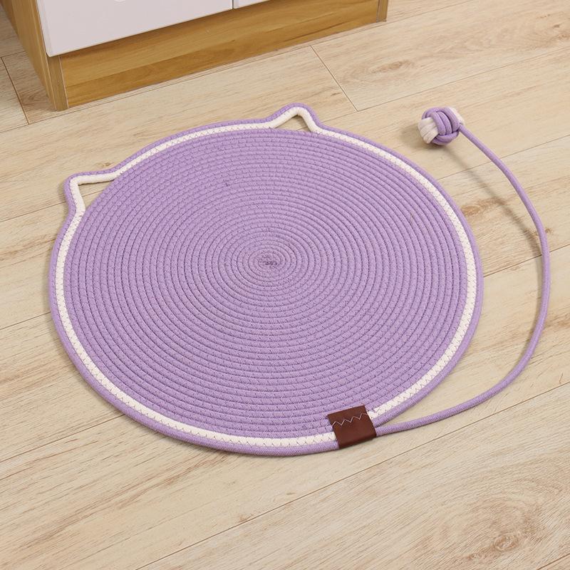 Woven Cotton Rope Cat Scratch Pad, Self-heating Scratching Cat Crawling Pad, Pet Cat Scratch Board, Washable and Non-flaking Cat Paw Pad