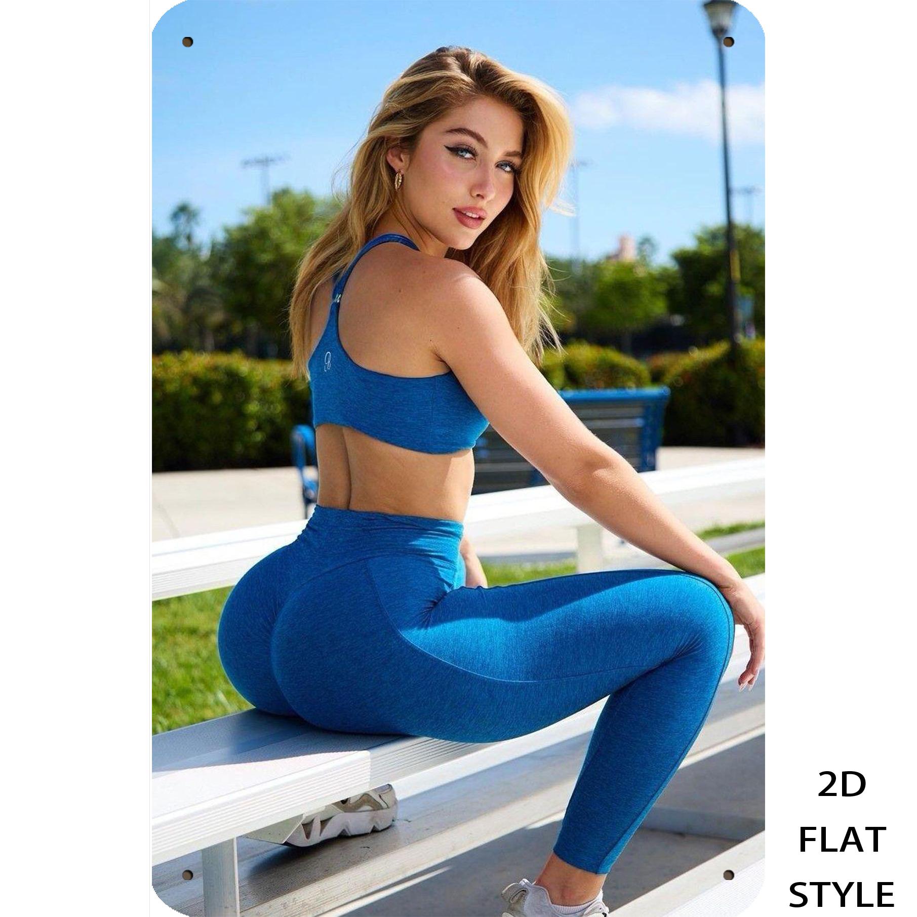 

GOODSMAN Metal Wall Decor, 8x12 Inch Retro Blue Sport Figure on Bench Durable Iron Sign Hanging Home Decoration 20x30cm