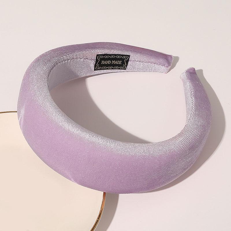 Spring New Glossy Satin Headbands for Women multi-color Light Pink 3cm wide thick sponge plastic Pad Hair bands