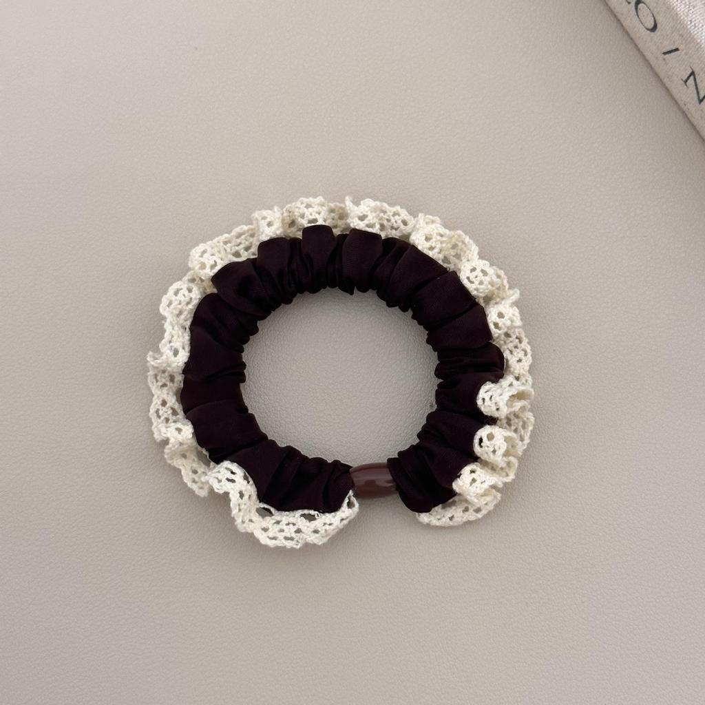 Lace-trimmed Ice Silk Hair Tie, Large Intestine Hair Tie, Spring and Summer Rubber Band Hair Tie