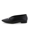HIMIKO Metal Bar Flat Pumps, Genuine Leather with Soft Cushioning, Black, Size 235 (Product Code: 651303)