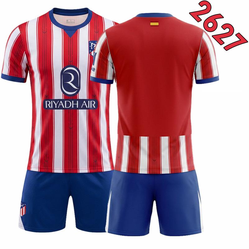2627 Maglia a Righe del Club N.. 19 Alvarez 7 Li Gangren Atletico Madrid Completo da Calcio Casa
