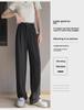 Plus-Size Loose Black Wide-Leg Drape Summer Trousers for Pear-Shaped Women