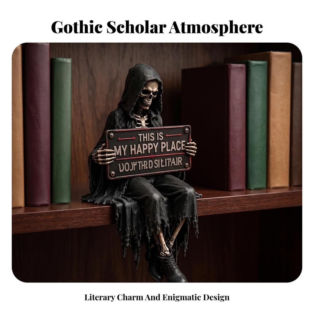 Character Figurine Gothic Statue Charming for Desk, Home Library, Collectors