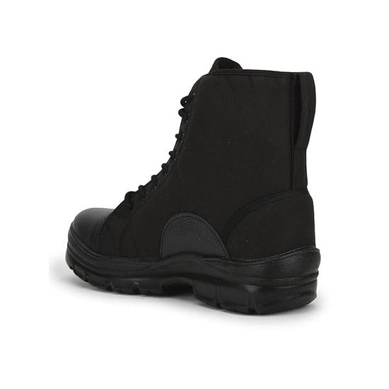 LIBERTY Freedom Hunter-BOT Lacing Jungle Boot for Men with Canvas Upper | PU Sole | Padded Foam Insole| Anti-Skid | Shock Absorber (Black - 5)