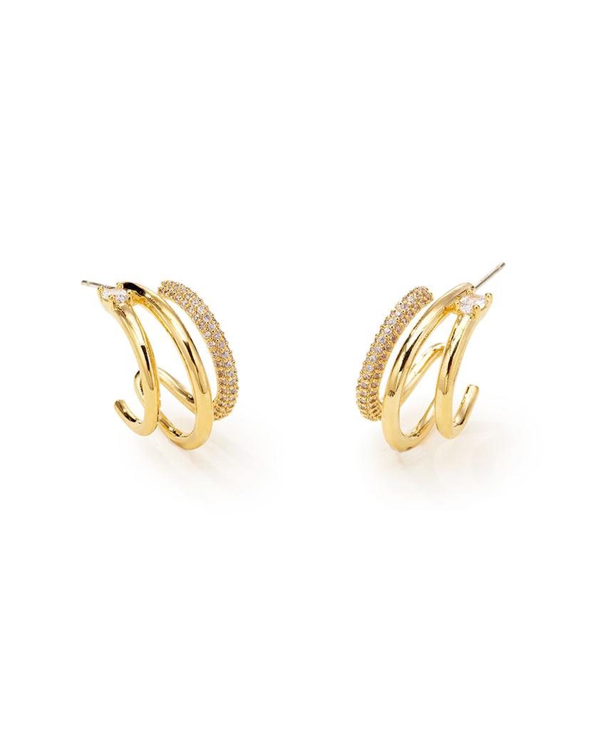 Findelise 925 Mini Cubic Croissant Earrings