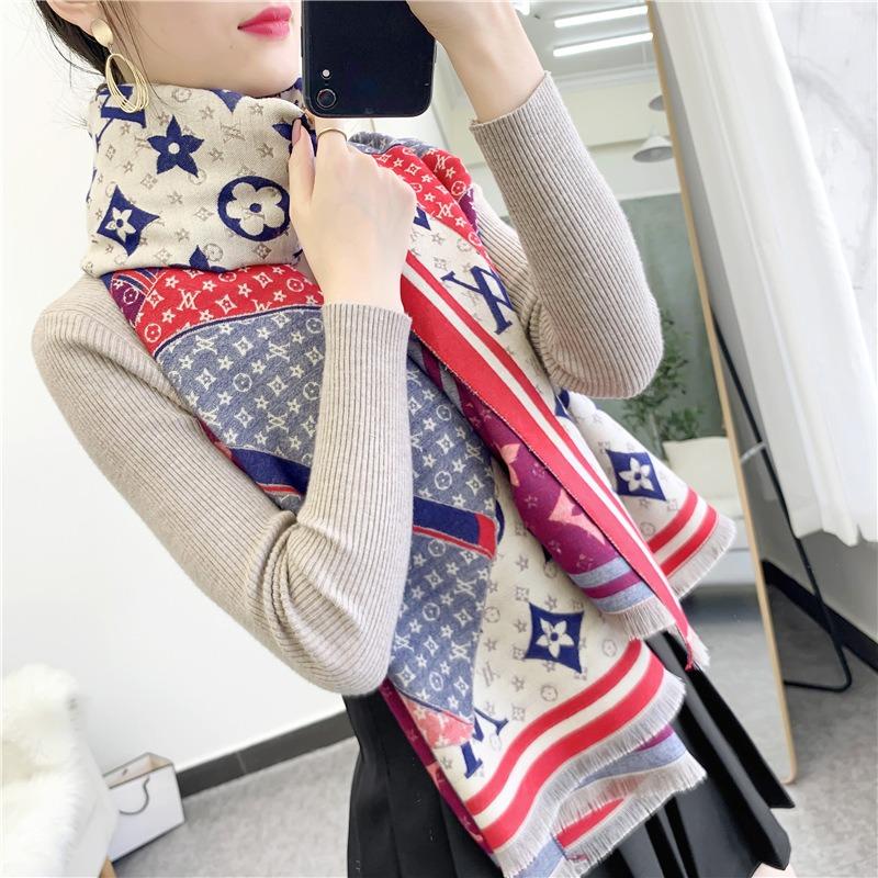 New umbrella letter imitation cashmere scarf women's winter versatile warm medium and long shawl women's source