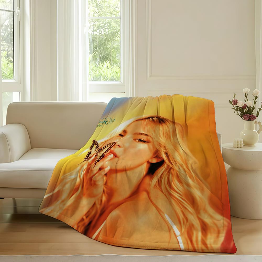 American singer Addison Rae Blanket For Sofa Office Bed Plane Travel Sleep Read Relax Camping Soft And Warm