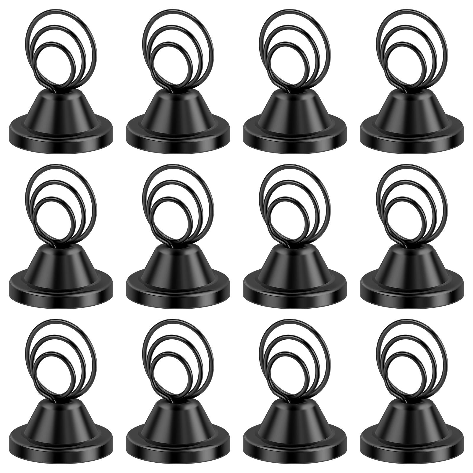 

12 шт. держателей для карточек, металлические держатели для карточек с номерами столов, подставки для фото, подставки для свадебных номеров столов, подставки для именных табличек, день рождения gold 12 чёрный