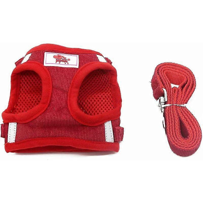 Dww-(XS, Red) Soft Mesh Fabric Training Harness Vest for Dogs, Cats, and Small Animals