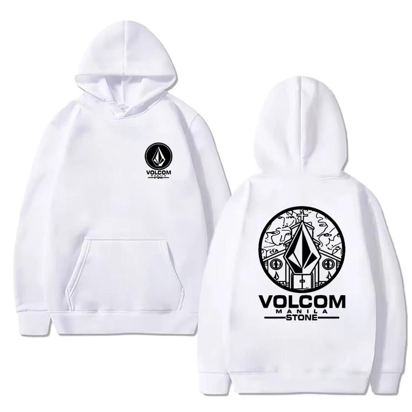 in Fashio Hoodies Men Women Autumn and winter Volcom Stone Double Sided printed Sweatshirt Unisex Fleece Long sleeve pullovers