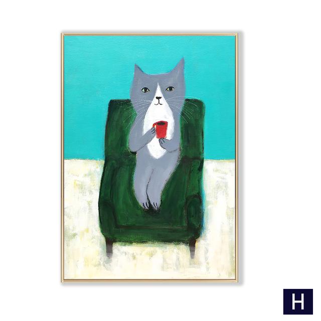 Japanese Cute Cat Posters Funny Prints Canvas Painting Cartoon Bear Nursery Wall Picture Baby Kid's Bedroom Home Decoration