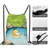 Custom P-Psyducks Drawstring Backpack Women Men Gym Sport Sackpack Foldable Manga Training Bag Sack