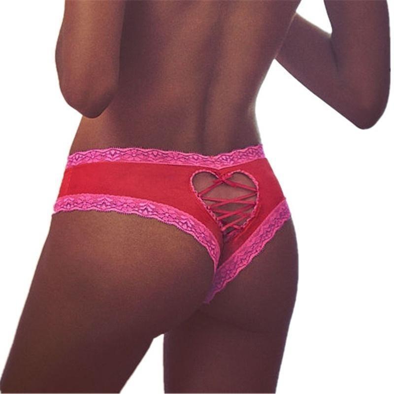 Fashion Women Girls Hollow Heart Crotchless G-String Slips Thongs Knickers Slipje Lingerie Nightwear Underwear