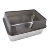 Stainless Steel Litter Pan Splash Proof Large Open Top High Side Litter Pan with Scoop Large Black