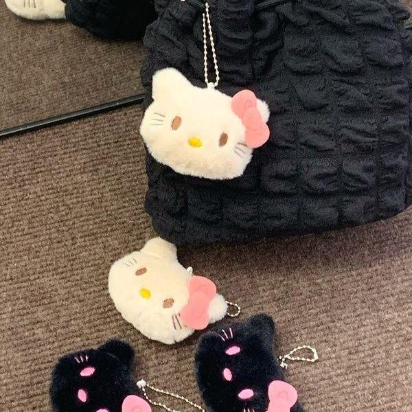 Очаровательный плюшевый брелок-кукла с бантом в стиле Black-Pink