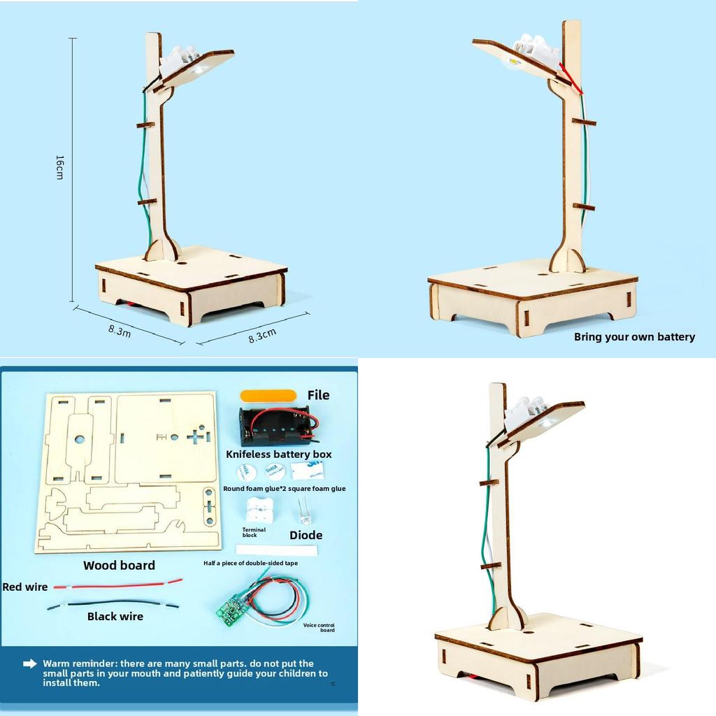 Science Diy Voiceactivated Wooden Street Light With Educational Materials For Kids