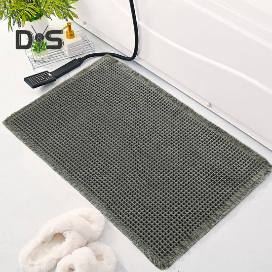 Floor Mat Quick Absorbent Thickened Quick-Drying 3D Texture Anti-Slip Bottom Dirt-trapping Entry Rug Multipurpose Bath Shower Sink Kitchen Carpet