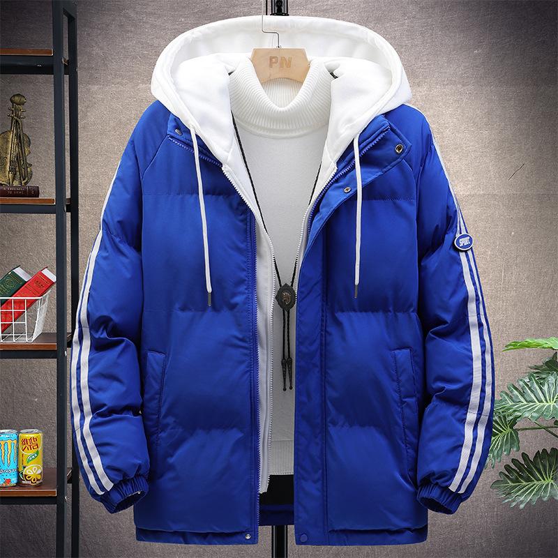 

Fake Two-piece Cotton-padded Clothes, New Jackets for Men, New Slim-fitting In Spring and Autumn, Handsome Men S синий